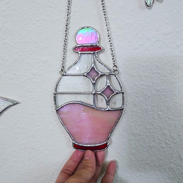 Sparkly Tall Pink Round Potion