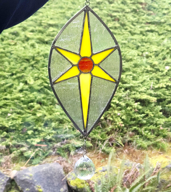 Six Pointed Sun with Crystal