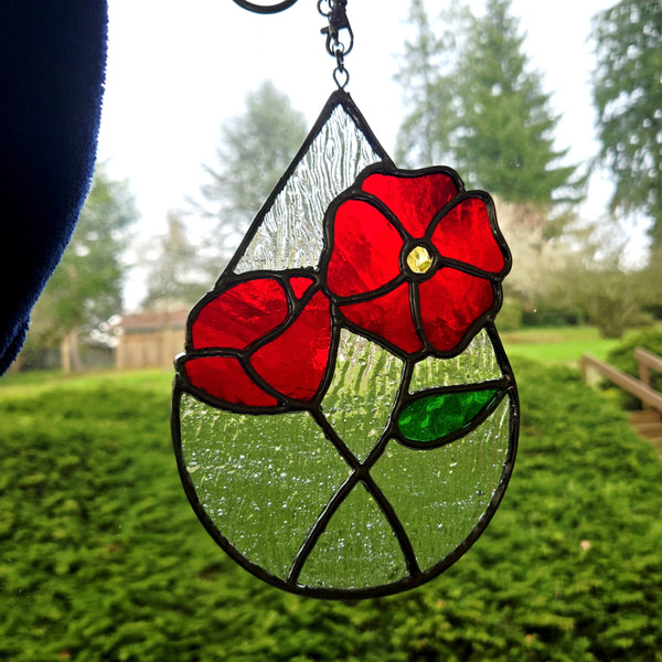 Red Poppies in a Teardrop
